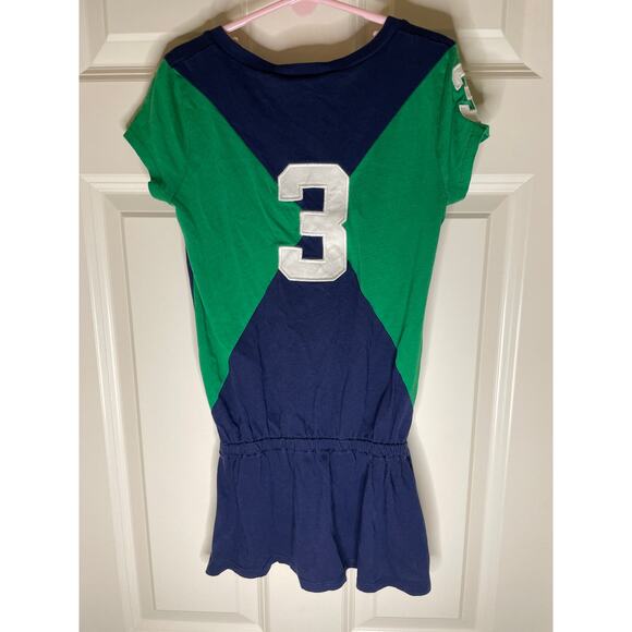 Ralph Lauren Girl's Cotton Elastic Waist Green Blue Swim Beach Pool Tunic - Picture 3 of 7